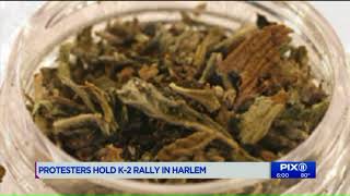 New Yorkers protest Harlem stores they say sell K2