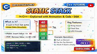 Static Stack in C++ Using Arrays | Push, Pop Explained with Code