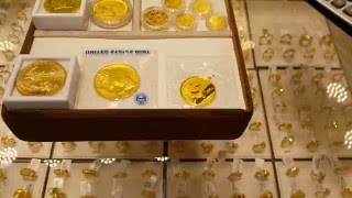 Gold coins at Gold Souq in Dubai 24.12.2015