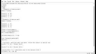 PHP Program for Multiplication of two matrices