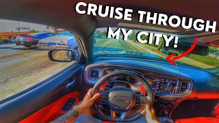 FIRST CRUISE IN MY LOWERED DODGE CHARGER 392 SCAT PACK | TOUR AROUND MY CITY