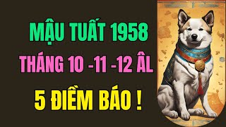 Tử vi Tuổi Mậu Tuất 1958. tháng 10, 11, 12 âm lịch. 5 Điềm báo tâm linh từ ơn trên về tài lộc