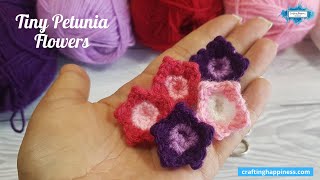 How to Crochet A Tiny Petunia Flower | Crafting Happiness