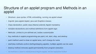 Short Summary | Lecture 05: Java Applet Programming