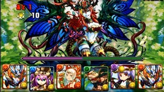 パズドラ「ヘラ・べオーク降臨！地獄級」初見白光炎隼神・ホルスPTでノーコン攻略