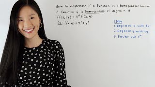 How to determine if a function is homogeneous | Math With Janine