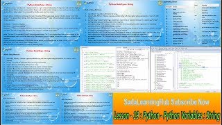 Lesson - 19 : Python3 - Python Variables : String