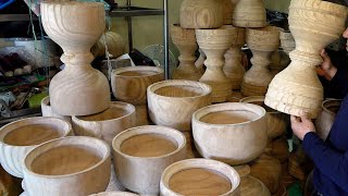Process of making korean drum (janggu). Korean traditional percussion instrument factory