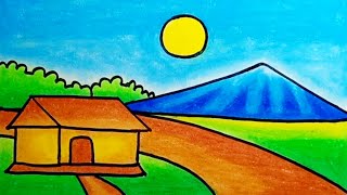 How To Draw House Scenery Easy |Drawing House Easy Scenery