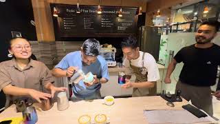 Latte art Fun || How to make Latte art ?  Barista Training in nepal.