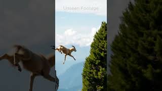 Mountain Goat Jump from cliff #youtubeshorts #shorts #short#shortvideo #shortsvideo #mountains #goat