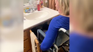 Easy Roll Under Sink Modification - Sharon Malone, T5 Complete Paraplegic from Arizona, USA