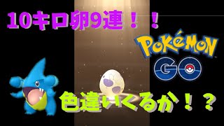 １０キロ卵９連！！狙いは色違いフカマルとキバゴ！【ポケモンGO】