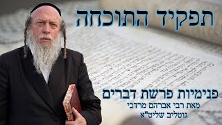 תפקיד התוכחה - סודות מפרשת דברים על פי פנימיות התורה - רבי אברהם מרדכי גוטליב שליט\