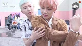 [VOSTFR] 160911 BANGTAN BOMB ; BTS (방탄소년단) Stretching Time before Dance scene @ 'FIRE' MV