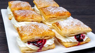 They will disappear in a minute!Perfect dessert of puff pastry and pastry cream.