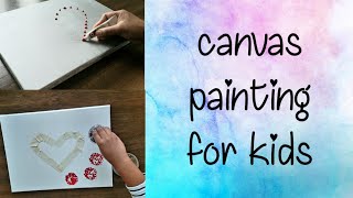 valentine's day canvas painting | canvas painting for kids | canvas art beginners | heart painting