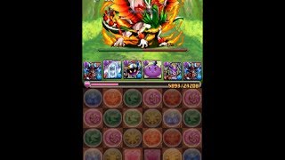 【パズドラ攻略】紅の華龍　紅の僻地　地獄級　ノーコン攻略【サタンパ】