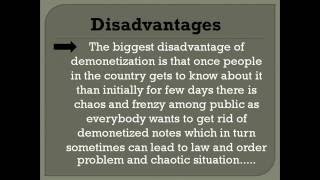 Advantages and Disadvantages of Demonetization of Currency notes.