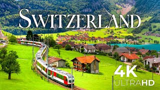 Switzerland • 4K Tranquility Film • Soft Relaxing Piano Music • Picturesque Lakes and Valleys 4K