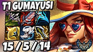 T1 Gumayusi Miss Fortune vs Ezreal [ ADC ] Patch 25.2 Korea Challenger ✅