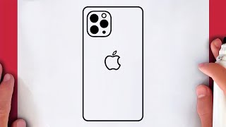 كيف ترسم ايفون ابل سهل خطوة بخطوة / رسم سهل / كيف ترسم ايفون / تعليم الرسم / Drawing Apple iPhone