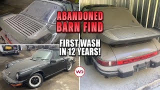 ABANDONED BARN FIND First Wash In 12 Years Porsche 911 Targa! Satisfying Car Det