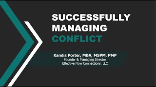 NCET Biz Cafe | Kandis Porter, Managing Conflict at Work | May 27, 2020