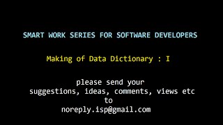 Making Data Dictionary : Part 1