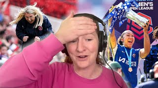 Sam Mewis reacts to Chelsea's dominant game to win their 5th straight WSL title!