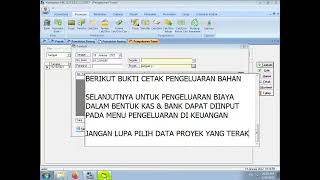 59. CARA INPUT PENGELUARAN BAHAN   BIAYA PROYEK SOFTWARE KONTRAKTOR