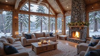 Winter Piano Music ❄🎶 Cozy Living Room with Relaxing Piano Melody \u0026 Crackling Fireplace 🔥