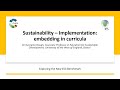 Sustainability – Implementation: embedding in curricula