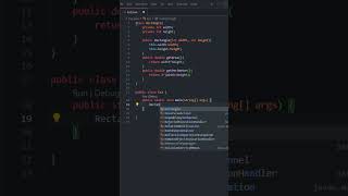 Java Program: Rectangle Class - Area and Perimeter Calculation #shorts