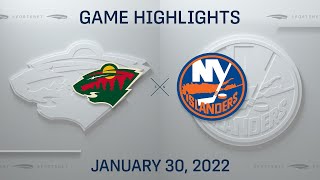 NHL Highlights | Wild vs. Islanders - Jan. 30, 2022