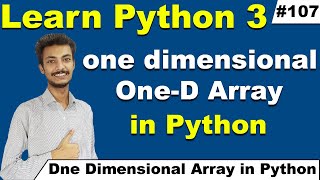 One Dimensional Array using Array Module in Python Hindi, one d array in Python, Cyber Warriors