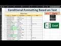 Conditional Formatting based on Text in Another Cell - Tutorial