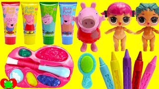 LOL Surprise Dolls Wash Peppa Pig Bath Soaps Body Paints LOL Pets