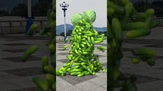 3D Special Effects - Vegetable and fruit man collide