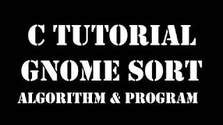 gnome sort example in c programming language