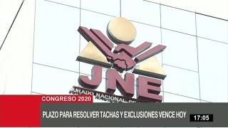 Elecciones 2020: hoy vence plazo para resolver tachas y exclusiones