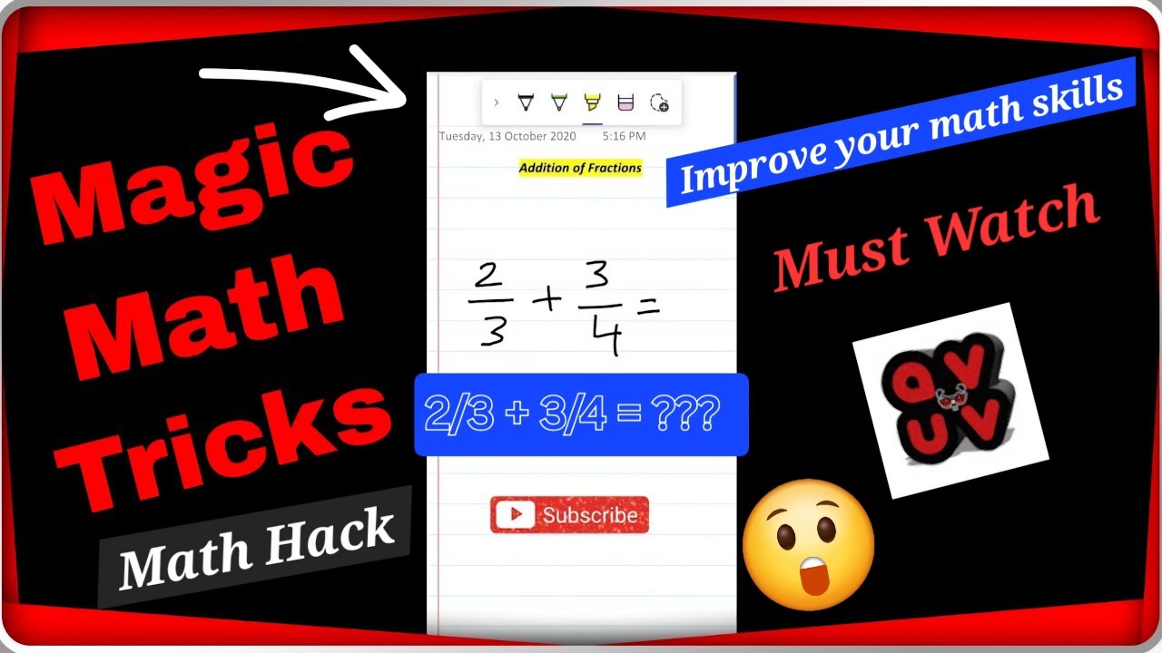How To Add Fractions Math Trick Youtube
