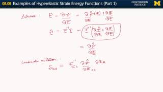 08.06. Examples of hyperelastic strain energy density functions