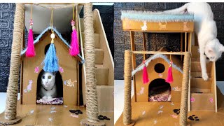 how to make house for cats | with cardboard