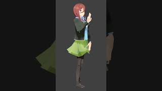 中野美玖(制服)作ってみた [五等分の花嫁] [Blender]　#shorts