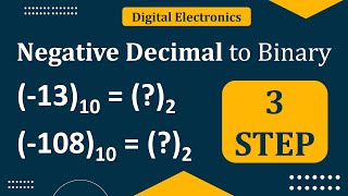 Negative Decimal to Binary conversion | Digital Electronics | Number System
