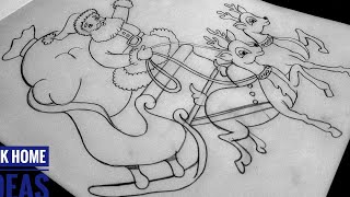 How to draw Santa with reindeer|Reindeer Drawing|Christmas Drawing|Christmas Drawings|Santa Drawing