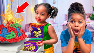 SNEAKY SISTER EATS BIG SISTER TAKIS AND REGRETS IT! 🥵