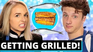 SARDINE GRILLED CHEESE CHALLENGE W/ JennxPenn + ALL NIGHT CAST! | Gettin' Grilled