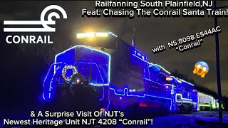 Railfanning South Plainfield,NJ Feat:Chasing the Conrail Santa Train(W/ NS 8098 \u0026 NJT 4208 (2 CR HU)